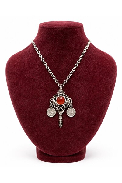 MİLALAZO Ethnic Red Stone Necklace
