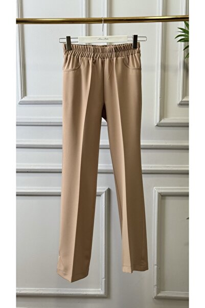 2K 24589 spanish leg elastic waist pants latte