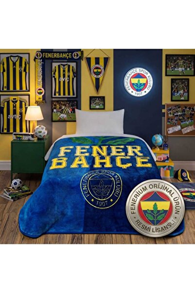 Taç Pătură pentru fani cu logo Fenerbahçe Palamut, licențiată, pentru o singură persoană