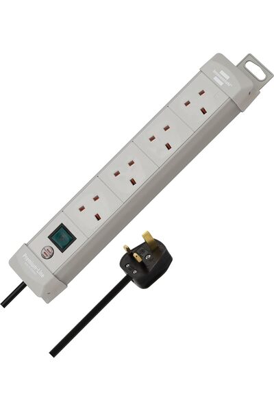 Brennenstuhl 1955543100 Premium Line 4-way extension socket 1.8m, Grey