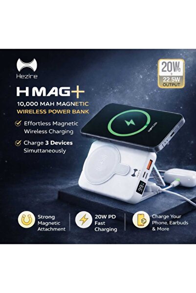 Hezire H MAG+ 10000mAh Magnetic Wireless Power Bank 20W PD Fast Charge