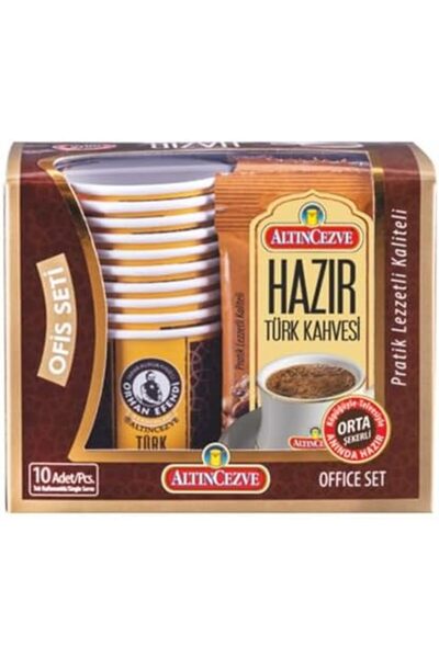 Yıldızan Pazaralanı Store Office Set Instant Turkish Coffee Medium (Medium Sw...