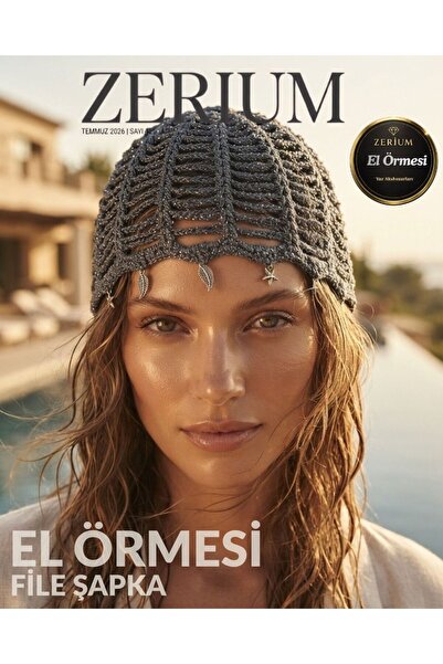 ZERİUM Handmade Women's Knitted Bohemian Hat Beach Club Style Star and Leaf F...