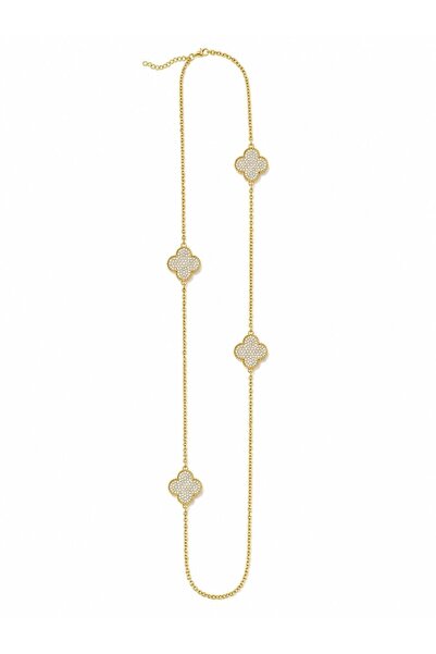neslyaccessories Double-sided large clover motif long imported necklace