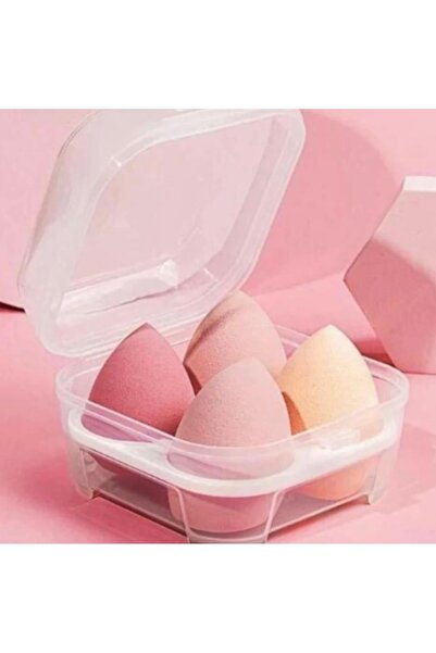 colier 4-Piece Makeup Sponge Set with Transparent Storage Case Achieve Profes...