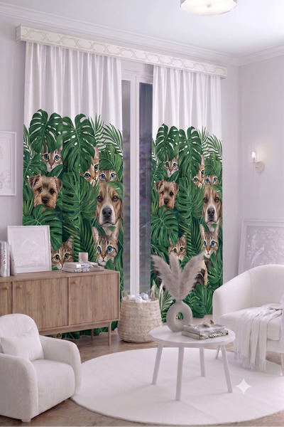 EFSANE PET Baby Kids Room Background Curtain 100 X 250 cm 1 Wing Cute Pattern...