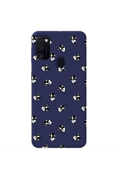 Other Samsung M21 Small Pandas Dark blue Colored Silicone TPU Θήκη