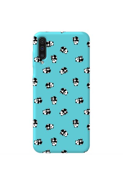 Other Samsung A70 Small Pandas Turquoise Colored Silicone TPU Θήκη