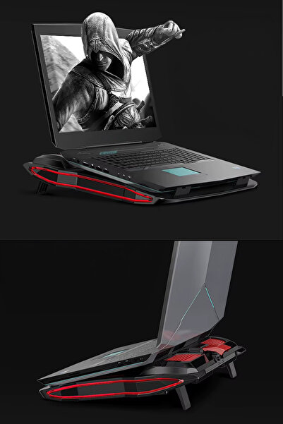 ThenTech Turbo Fanlı RGB Laptop Soğutucu Notebook Standı Yüksek Performanslı Oyuncu Soğutucu