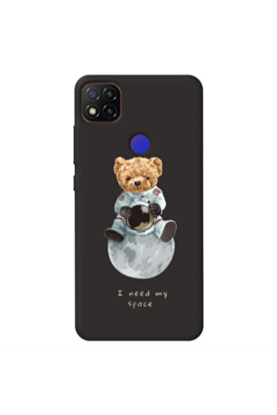 Other Xiaomi Redmi 9c Bear in space Black Colored Silicone TPU Θήκη