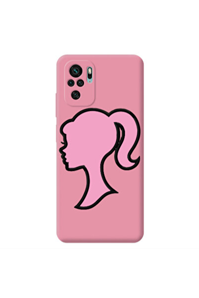 Other Xiaomi Redmi Note 10S Line girl Pink Colored Silicone TPU Θήκη