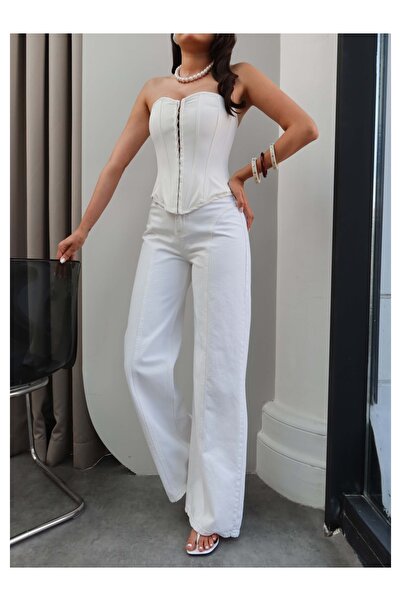 ESRAHELVACI Pre-Stitched Wide Leg Jeans