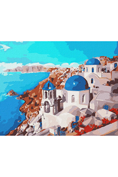 OEM Kit pictura pe numere Ideyka Santorini, pe panza, 40x50 cm, multicolor