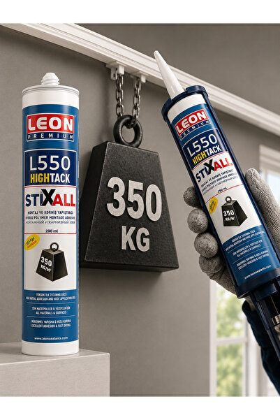 LEON PREMİUM Süper Güçlü 350 Kg Ağırlık Taşıyabilen Korniş ve Montaj Yapıştır...