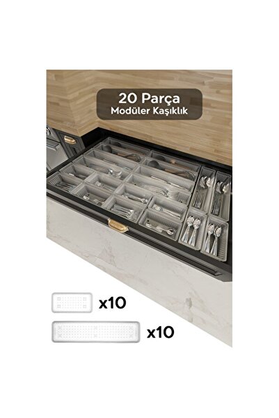 Empressco 20'li Modüler Çatal Kaşık Düzenleyici Set, Çekmece İçin Organizatör