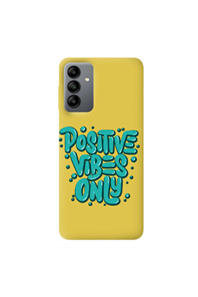 Other Samsung A04S Positive Vibes Only Yellow Colored Silicone TPU Θήκη