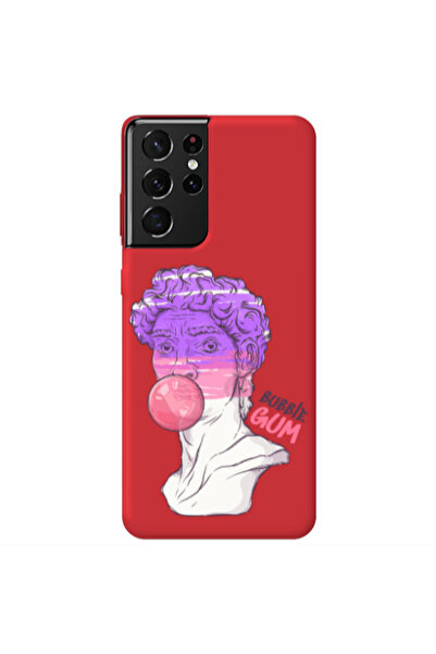Other Samsung S21 Ultra Pin Bubble Red Colored Silicone TPU Θήκη