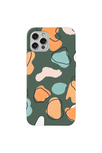 Other Apple iPhone 13 Pro Colorful spots Dark Green Colored Silicone TPU Θήκη