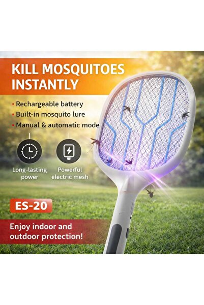 ORdEo Rechargeable Electric Mosquito Racket Killer Indoor Outdoor Zapper