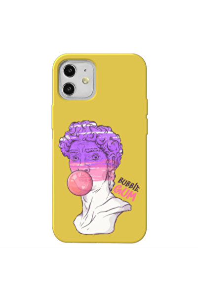 Other Apple iPhone 12 Pin Bubble Yellow Colored Silicone TPU Θήκη