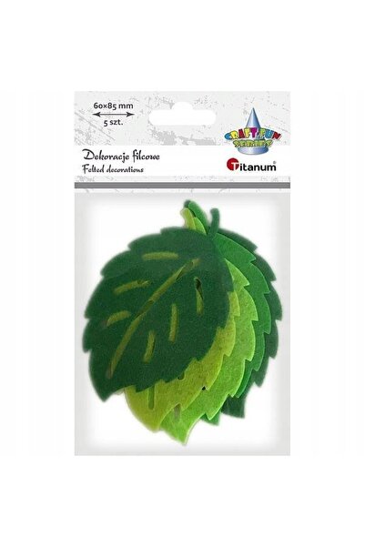 Titanum Frunze pentru ornamente, Titanum, Pasla, 85x60 mm, Verde, 5 Buc