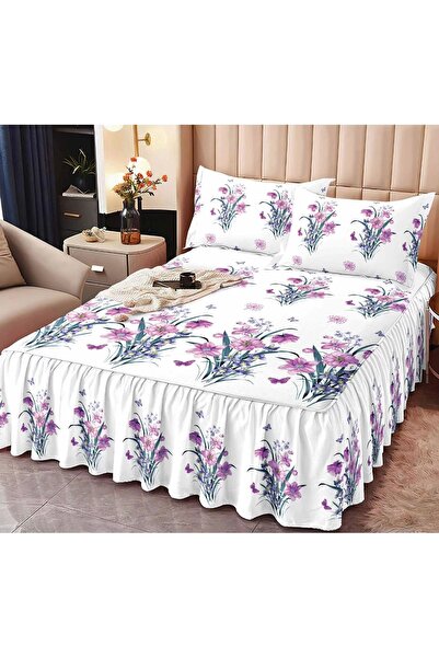 Truva Home Lenjerie Finet Pucioasa | 3 Piese cu Cearceaf cu Elastic și Volane...