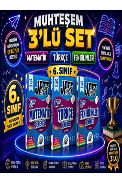 Ünlüler Karması Yayınları ÜNLÜLER KARMASI 6.SINIF JETT 16'LI BRANŞ DENEME 3'L...