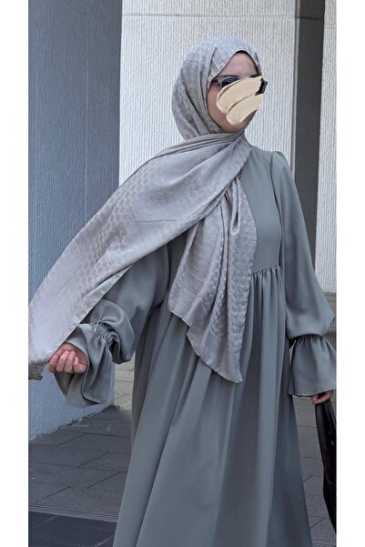 Qalortex Scarf Șal din bumbac premium jacquard - Gri argintiu