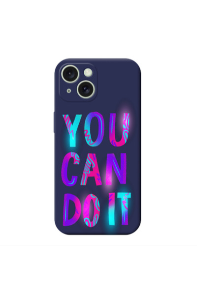 Other Apple iPhone 15 Plus You Can Doit Dark blue Colored Silicone TPU Θήκη