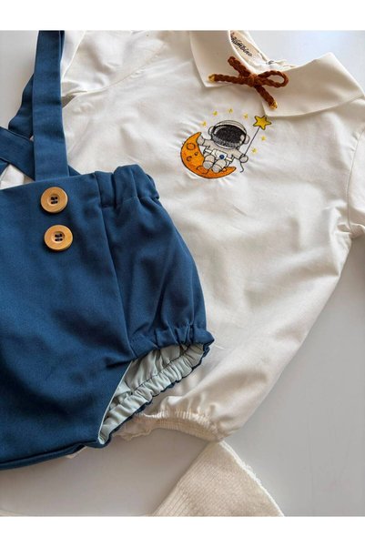 il mio bambino 100% Cotton Fabric Space Concept Party Baby Set