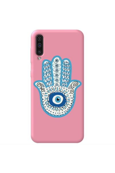 Other Samsung A70 Evil eye bead in hand Pink Colored Silicone TPU Θήκη