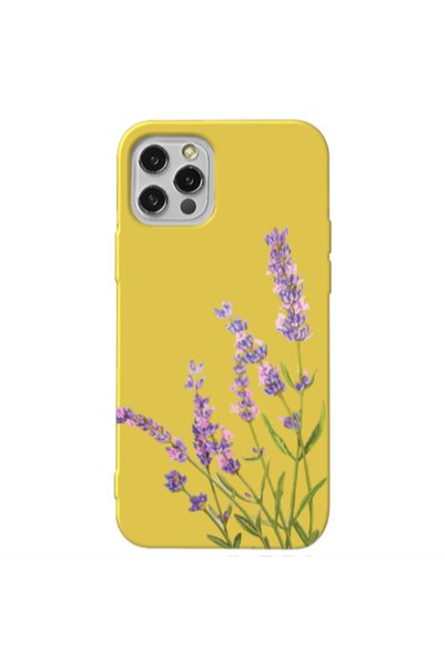 Other Apple iPhone 12 Pro Flowers 8 Yellow Colored Silicone TPU Θήκη