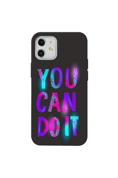 Other Apple iPhone 12 You Can Doit Black Colored Silicone TPU Θήκη