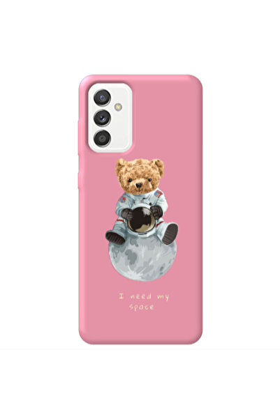 Other Samsung M13 Bear in space Pink Colored Silicone TPU Θήκη