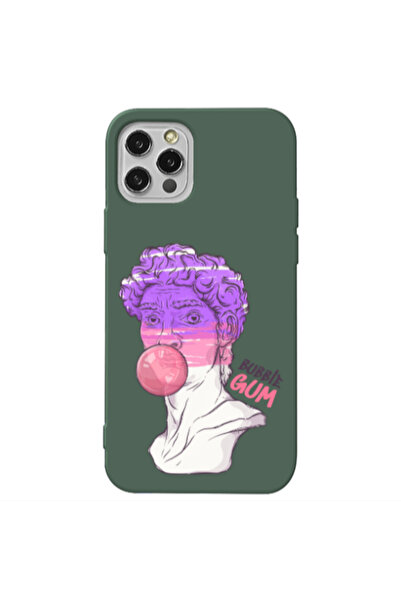 Other Apple iPhone 13 Pro Pin Bubble Dark Green Colored Silicone TPU Θήκη