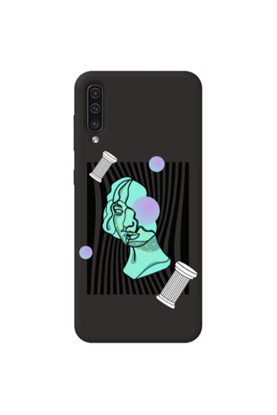 Other Samsung A70 Columns Black Colored Silicone TPU Θήκη