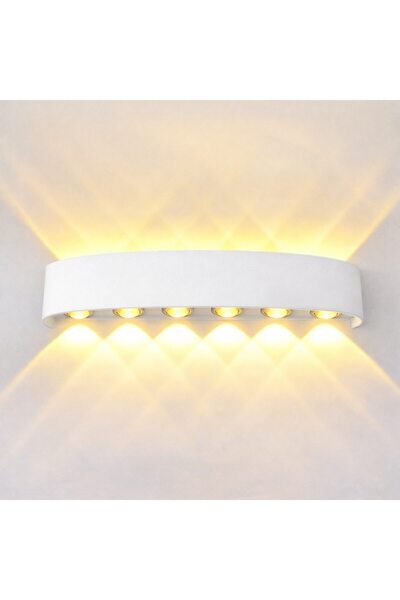 NEXTLY Aplică de perete LED 12W, IP65, Lumină caldă 3000K, Alb