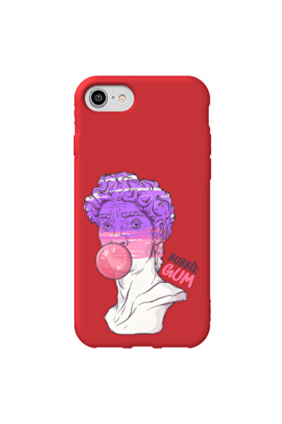 Other Apple iPhone SE 2020 Pin Bubble Red Colored Silicone TPU Θήκη