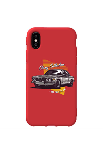Other Apple iPhone Xs Classy Collection Red Colored Silicone TPU Θήκη