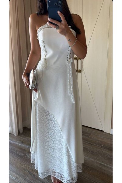 Kedi Fashion Dantel detaylı korse elbise