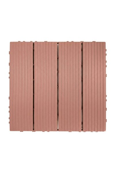 NEXTLY Dale modulare din PVC pentru terasă 30x30 cm, cu sistem click, roșu că...