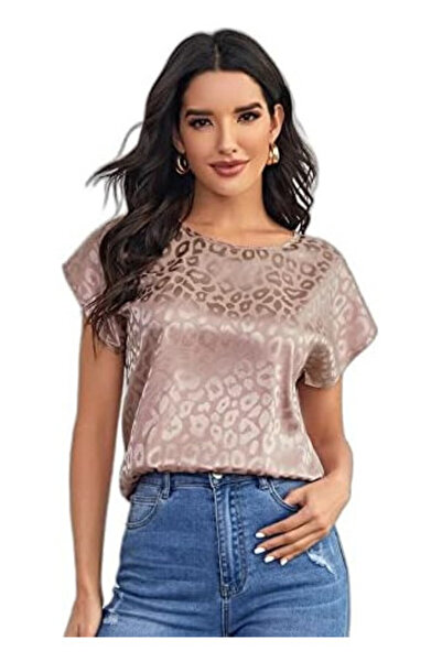 OEM Bluza dama, imprimeu leopard, maneca scurta, XS