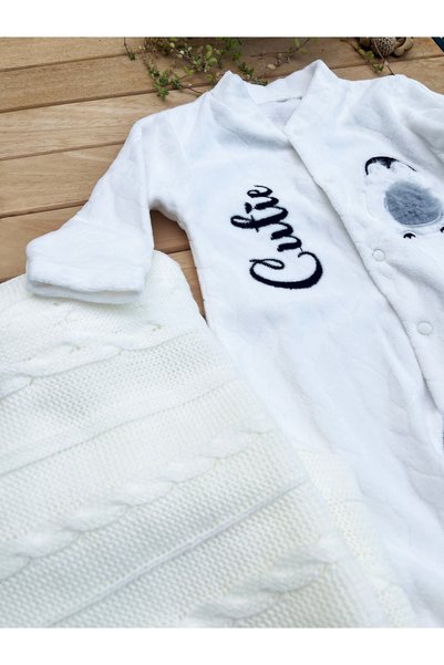 Nayinom Baby Rompers with Velvet Booties Winter Seasonal Penguin