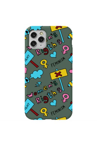 Other Apple iPhone 11 Pro Feminism Dark Green Colored Silicone TPU Θήκη