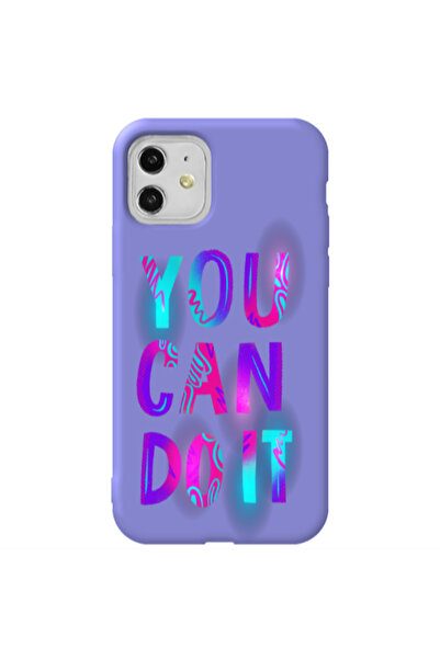 Other Apple iPhone 11 You Can Doit Purple Colored Silicone TPU Θήκη