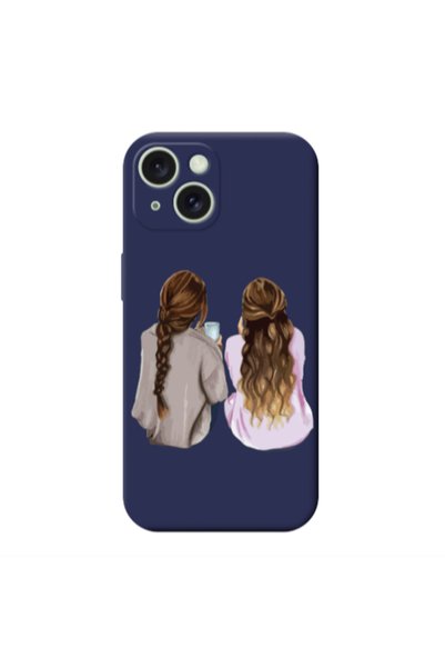 Other Apple iPhone 15 Plus Friends Dark blue Colored Silicone TPU Θήκη