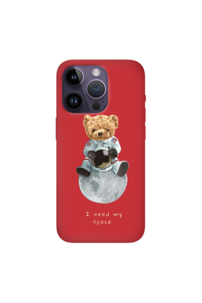 Other Apple iPhone 14 Pro Max Bear in space Red Colored Silicone TPU Θήκη