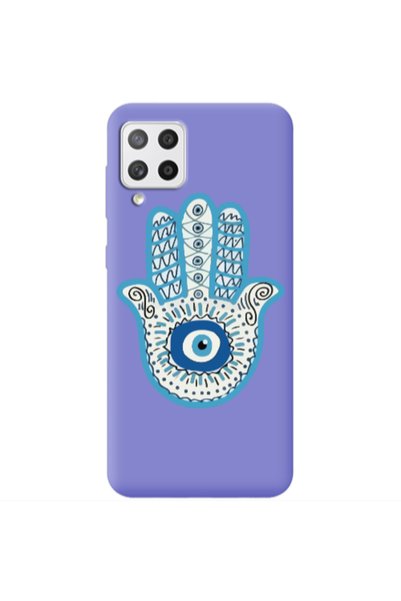 Other Samsung A42 5G Evil eye bead in hand Purple Colored Silicone TPU Θήκη