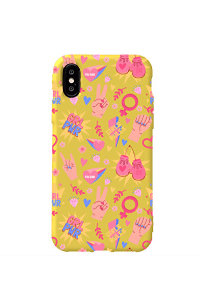 Other Apple iPhone Xs Max Grl Pwr 2 Yellow Colored Silicone TPU Θήκη
