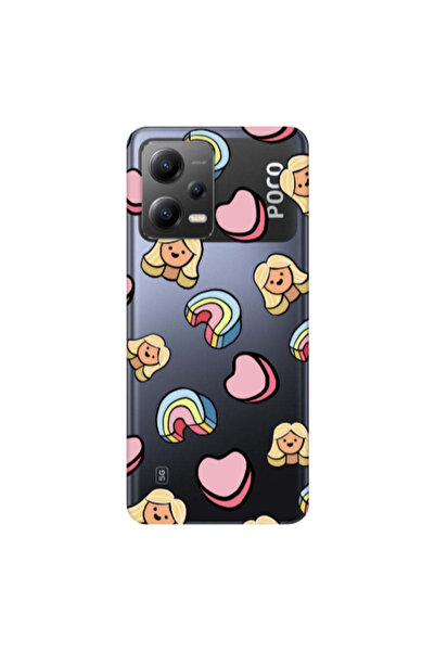 Other Xiaomi Poco X5 Girl rainbow and hearts Transparent Silicone TPU Θήκη